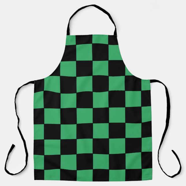 Checkered Green and Black Apron (Front)