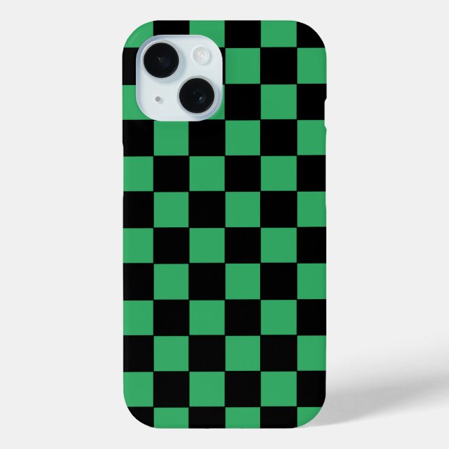 Checkered Green and Black Case-Mate iPhone Case (Back)