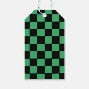 Checkered Green and Black Gift Tags