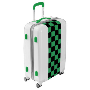 Checkered Green and Black Luggage