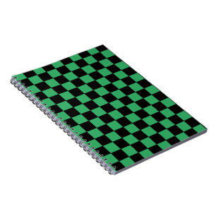 Checkered Green and Black  Notebook