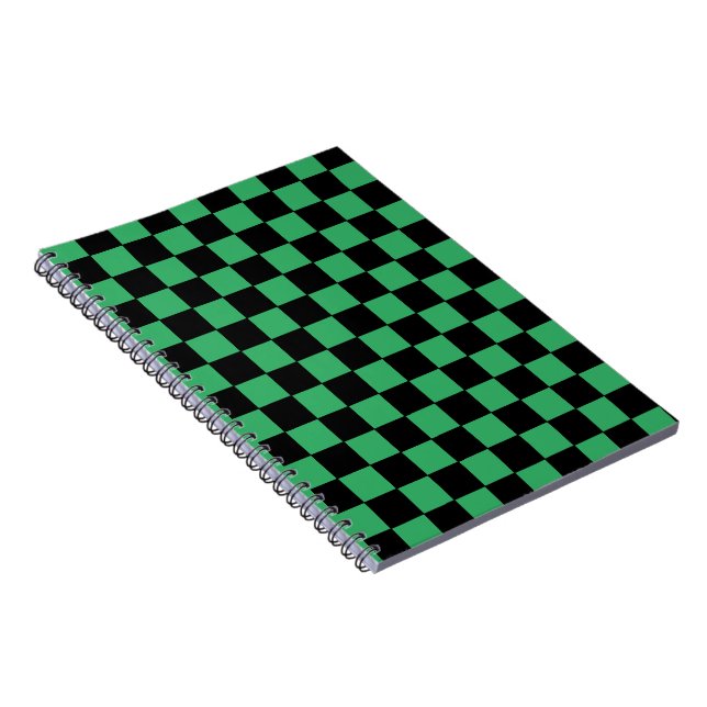 Checkered Green and Black  Notebook (Right Side)