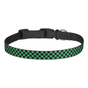 Checkered Green and Black Pet Collar