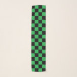 Checkered Green and Black Scarf<br><div class="desc">Abstract digital art of green and black squares in a checkered formation.</div>
