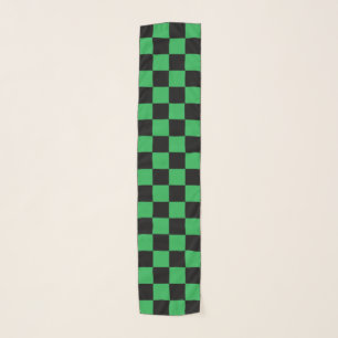 Checkered Green and Black Scarf