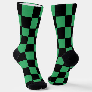 Checkered Green and Black Socks