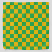 Checkered Green and Gold Bandana