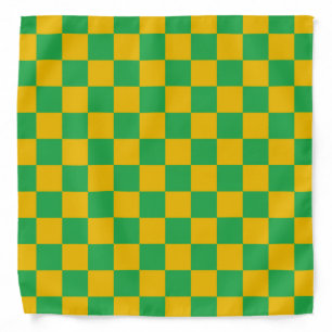 Checkered Green and Gold Bandana
