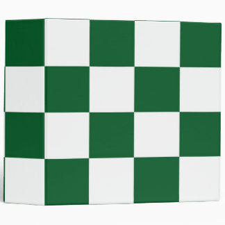 Checkered Green and White 3 Ring Binder