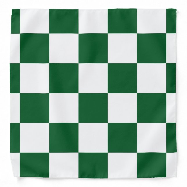 Checkered Green and White Bandana (Front)