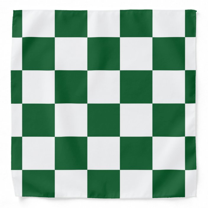 Checkered Green and White Bandana | Zazzle.com