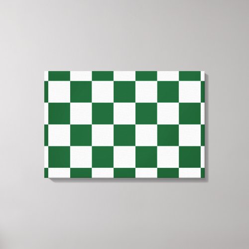 Checkered Green and White Canvas Print