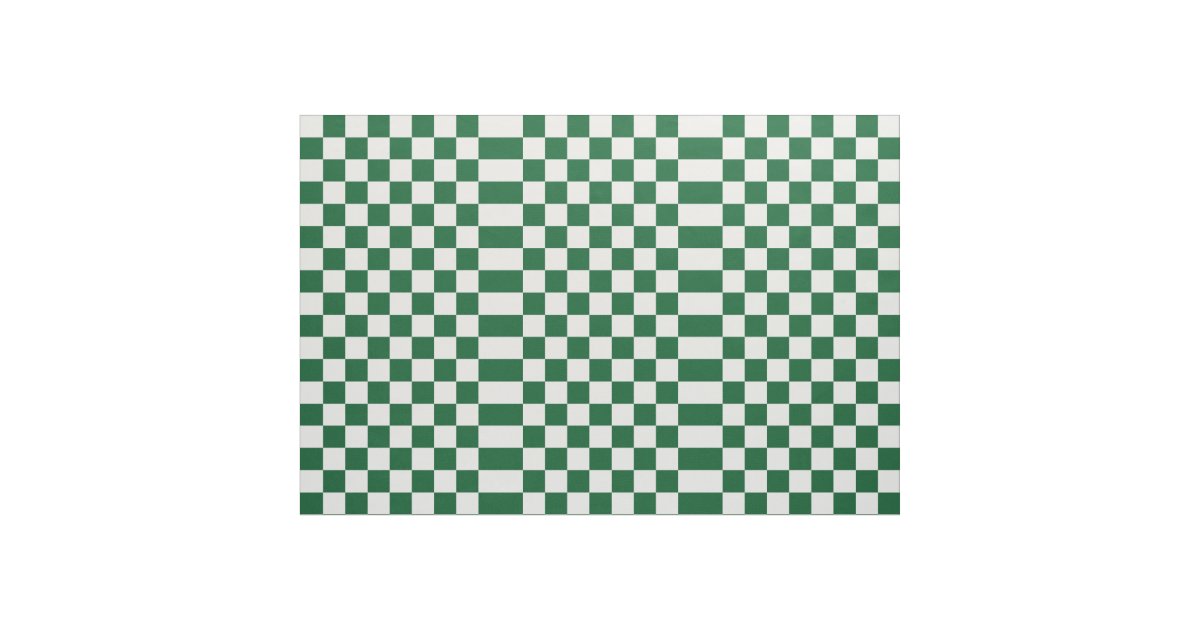 Checkered Green and White Geometric Fabric Zazzle