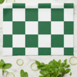 Checkered Green and White Kitchen Towel<br><div class="desc">Cool simple green and white checkered pattern is made of rows of alternating white and green squares. Feel free to customize the product to make it your own. Digitally created 9000 x 6000 pixel image. Copyright ©2013 Claire E. Skinner, All rights reserved. To see this design on other items, click...</div>