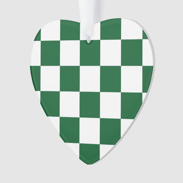 Checkered Green and White Ornament (Front)