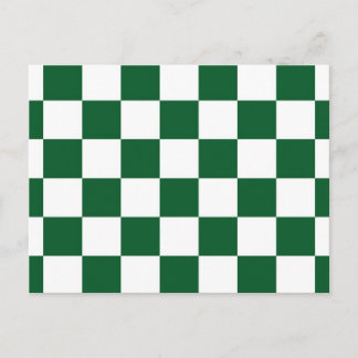 Checkered Green and White Postcard