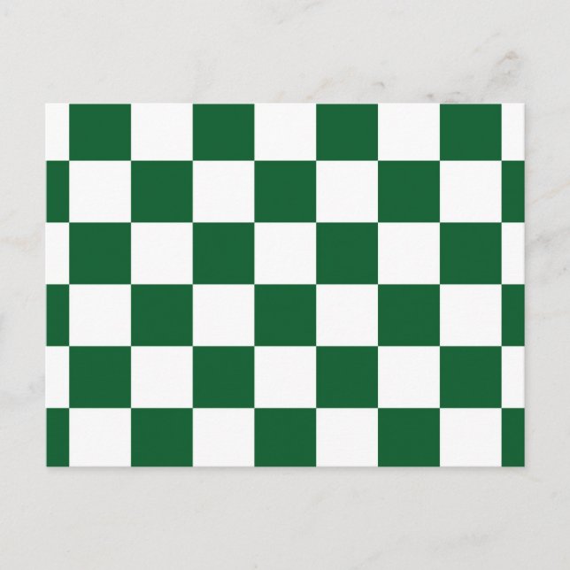 Checkered Green and White Postcard (Front)