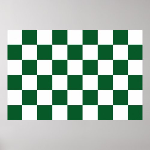 Checkered Green and White Poster