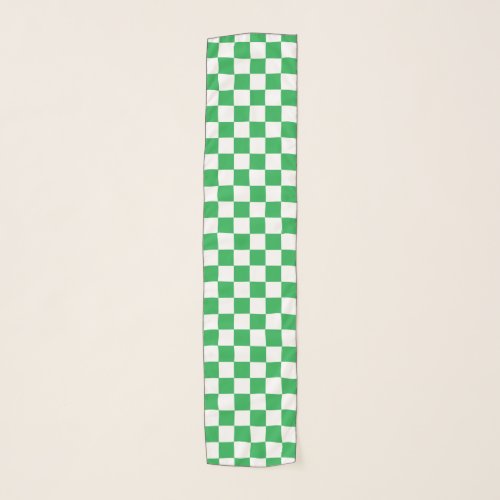 Checkered Green and White Scarf