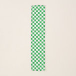 Checkered Green and White Scarf<br><div class="desc">Abstract digital art of green and white squares in a checkered formation.</div>