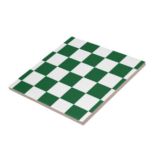 Checkered Green and White Tile