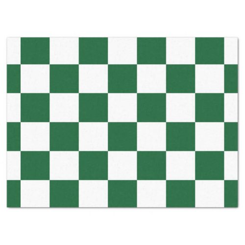 Checkered Green and White Tissue Paper