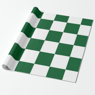 Checkered Green and White Wrapping Paper