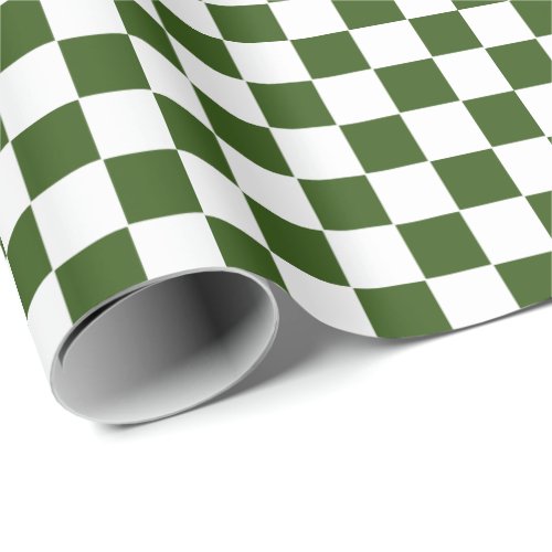 Checkered green and White  Wrapping Paper