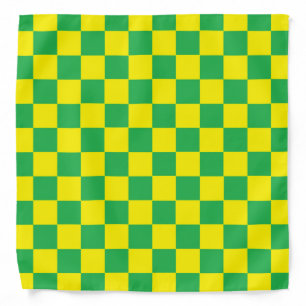 Checkered Green and Yellow Bandana