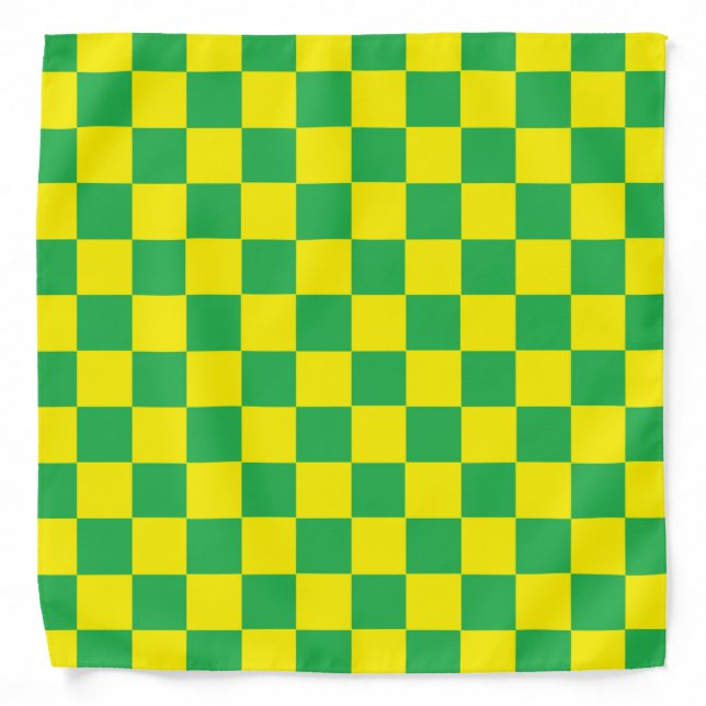 Checkered Green and Yellow Bandana (Front)