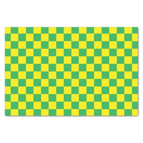 Checkered Green and Yellow Tissue Paper