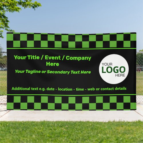 Checkered Green  Black IT or Cyber Event DIY Logo Banner