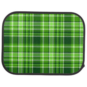 Checkered Green Color Pattern Car Floor Mat
