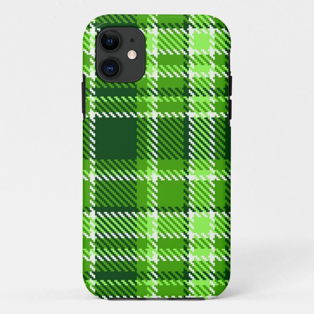 Checkered Green Color Pattern Case-Mate iPhone Case (Back)