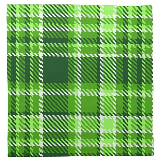 Checkered Green Color Pattern Cloth Napkin (Front)