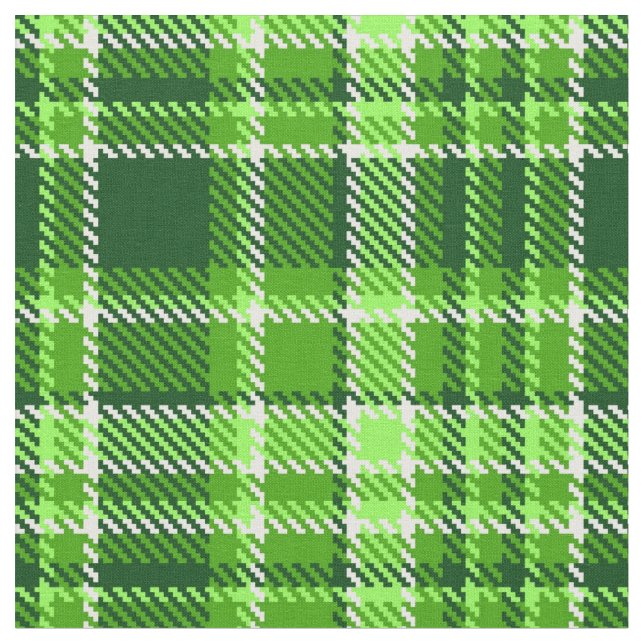 Checkered Green Color Pattern Fabric (Close Up)