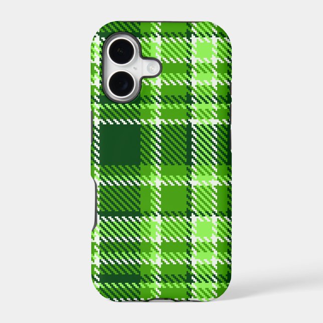 Checkered Green Color Pattern Iphone Case (Back)