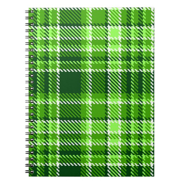 Checkered Green Color Pattern Notebook (Front)