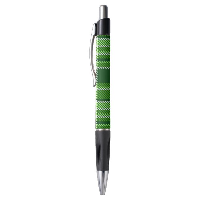 Checkered Green Color Pattern Pen (Top (Vertical))
