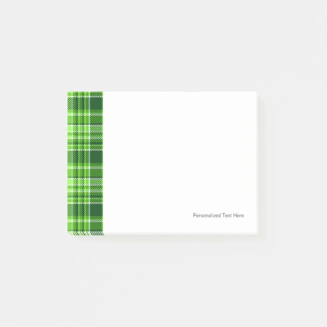 Checkered Green Color Pattern Post-it Notes (Front)
