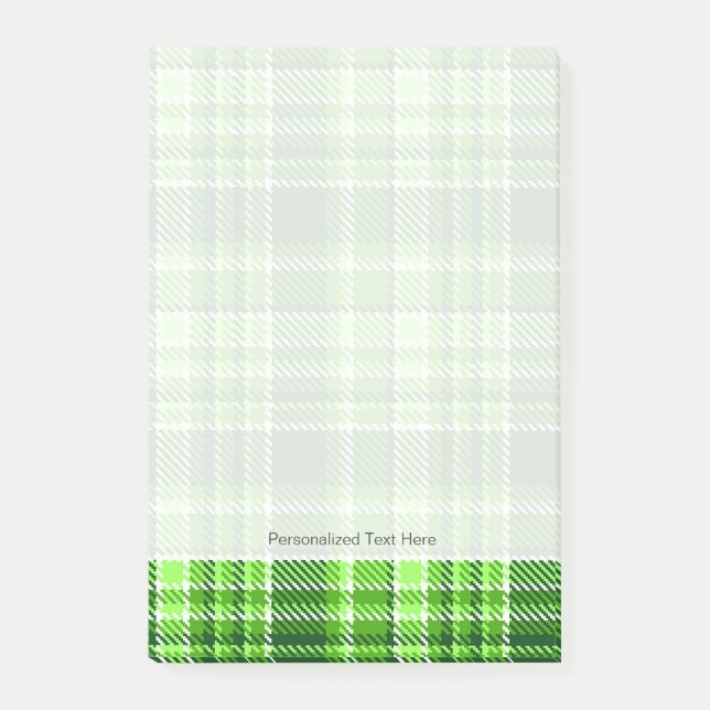 Checkered Green Color Pattern Post-it Notes (Front)