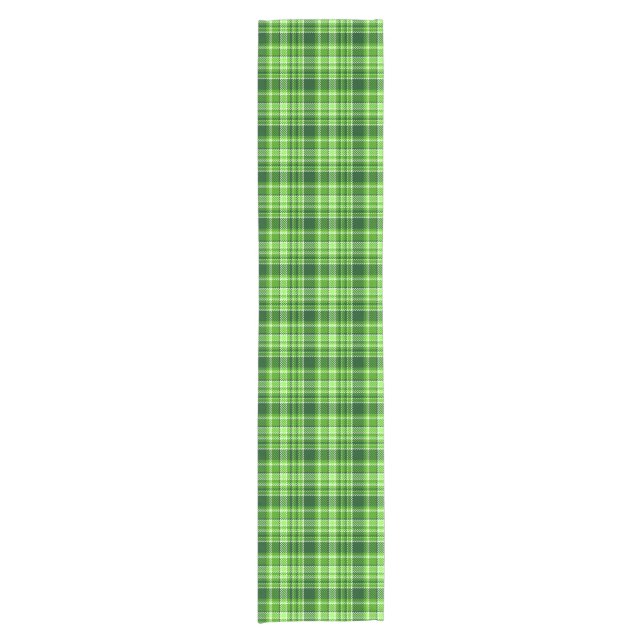 Checkered Green Color Pattern Short Table Runner (Front)