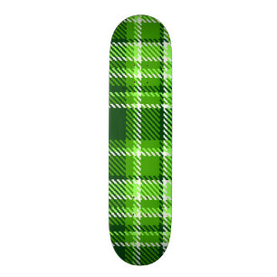 Checkered Green Color Pattern Skateboard Deck