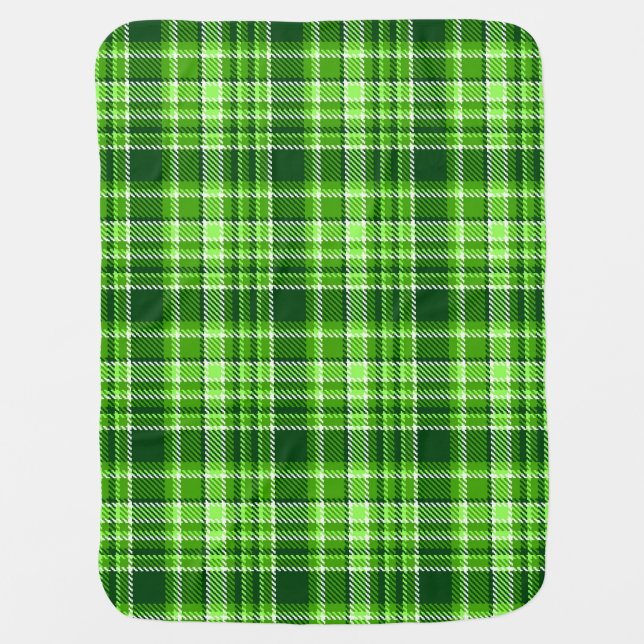 Checkered Green Color Pattern Swaddle Blanket (Front)