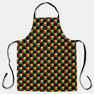Checkered Guinea-Bissau Flag Pattern Apron