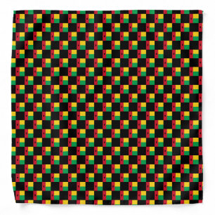 Checkered Guinea-Bissau Flag Pattern Bandana