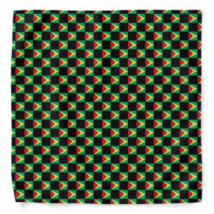 Checkered Guyana Flag Pattern  Bandana