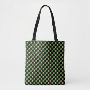 Checkered Guyana Flag Pattern Tote Bag