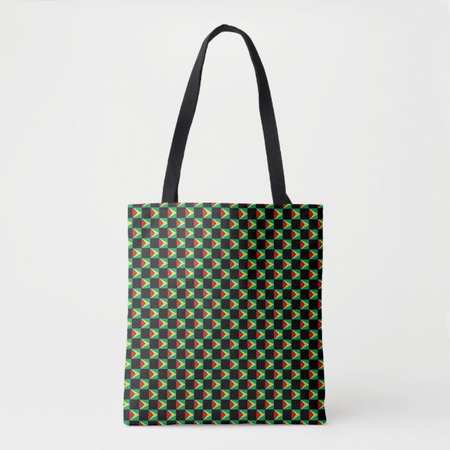Checkered Guyana Flag Pattern  Tote Bag (Front)