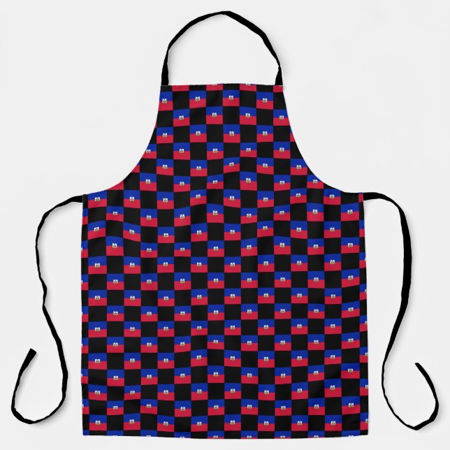 Checkered Haiti Flag Pattern  Apron (Front)